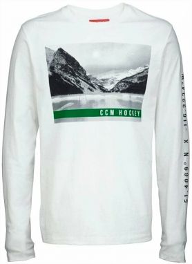 Men's T-shirt CCM NOSTALGIA POND L/S TEE SR White