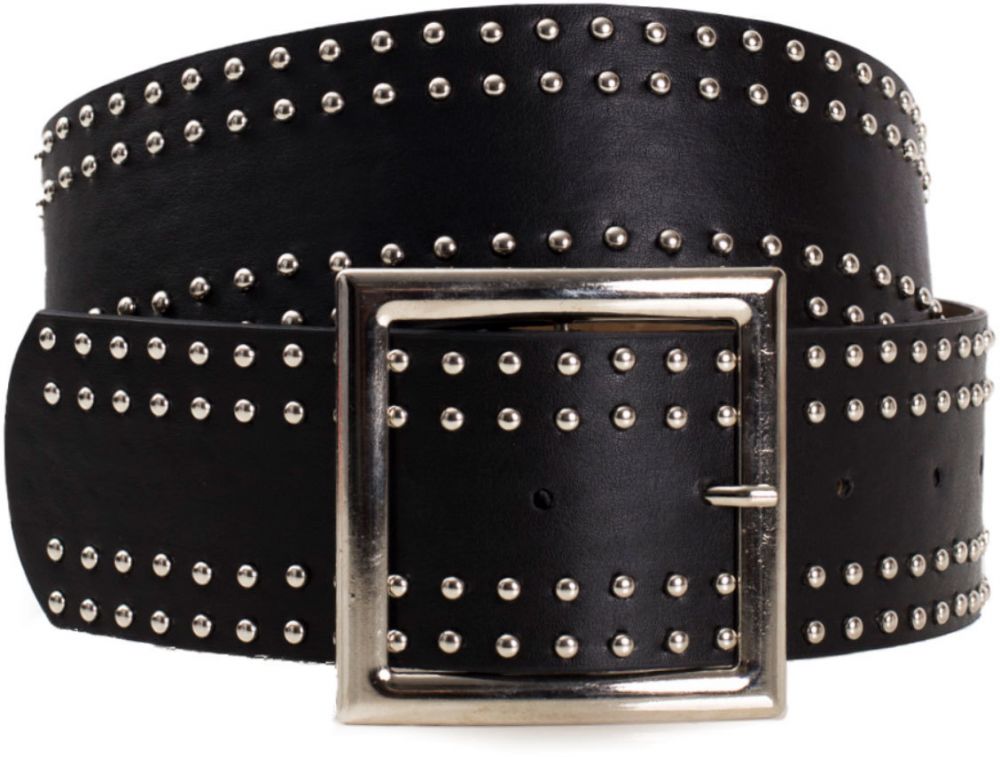 Black women's belt with appliqué