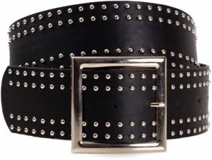 Black women's belt with appliqué