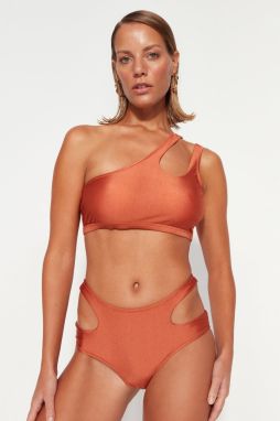Trendyol dlaždice vystrihnuté von / okno vysoký pás normálna noha bikiny spodok