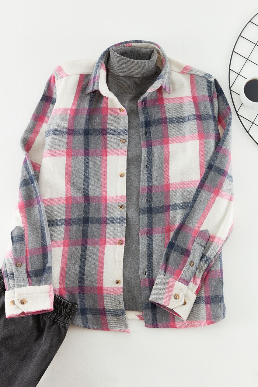 Trendyol Lila Regular Fit Kockovaná Košeľa