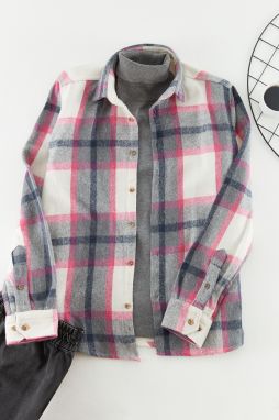 Trendyol Lila Regular Fit Kockovaná Košeľa
