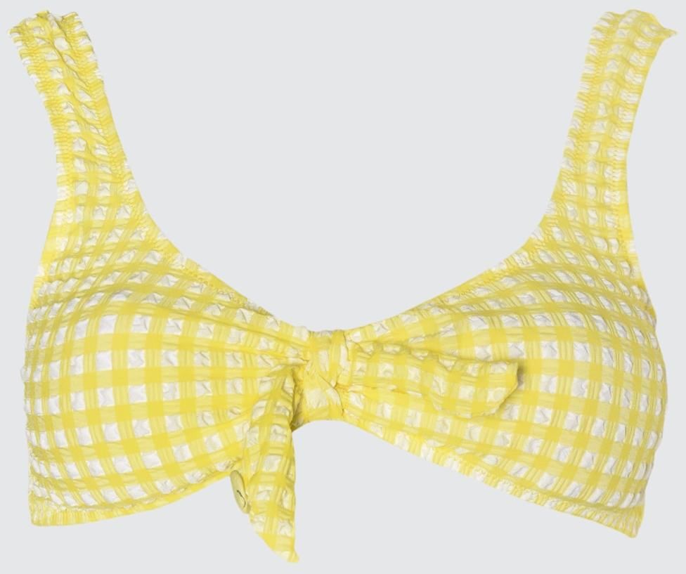 Žltý textúrovaný bikiny top od značky Trendyol