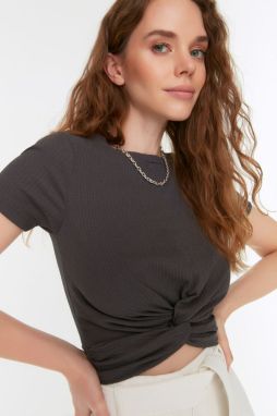 Dámsky Crop Top Trendyol Anthracite
