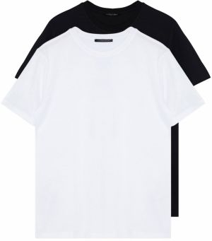 Trendyol viacfarebné pánske basic slim fit tričko so 100% bavlnou 2-pack crew neck s krátkym rukávom.