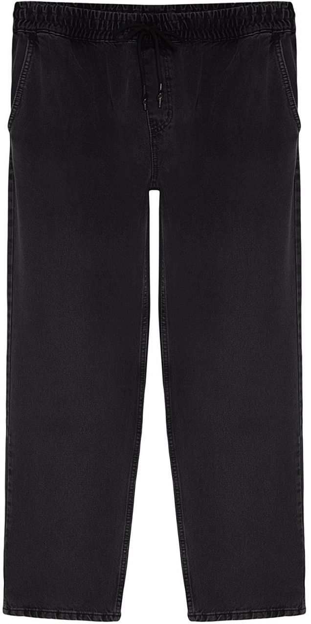 Trendyol Black Regular Fit Elastic Waist Jeans Loose Jeans