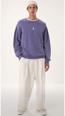 Trendyol Lilac Unisex Oversize/Wide Cut 100% Cotton Aged/Faded Effect Mystic Sweatshirt