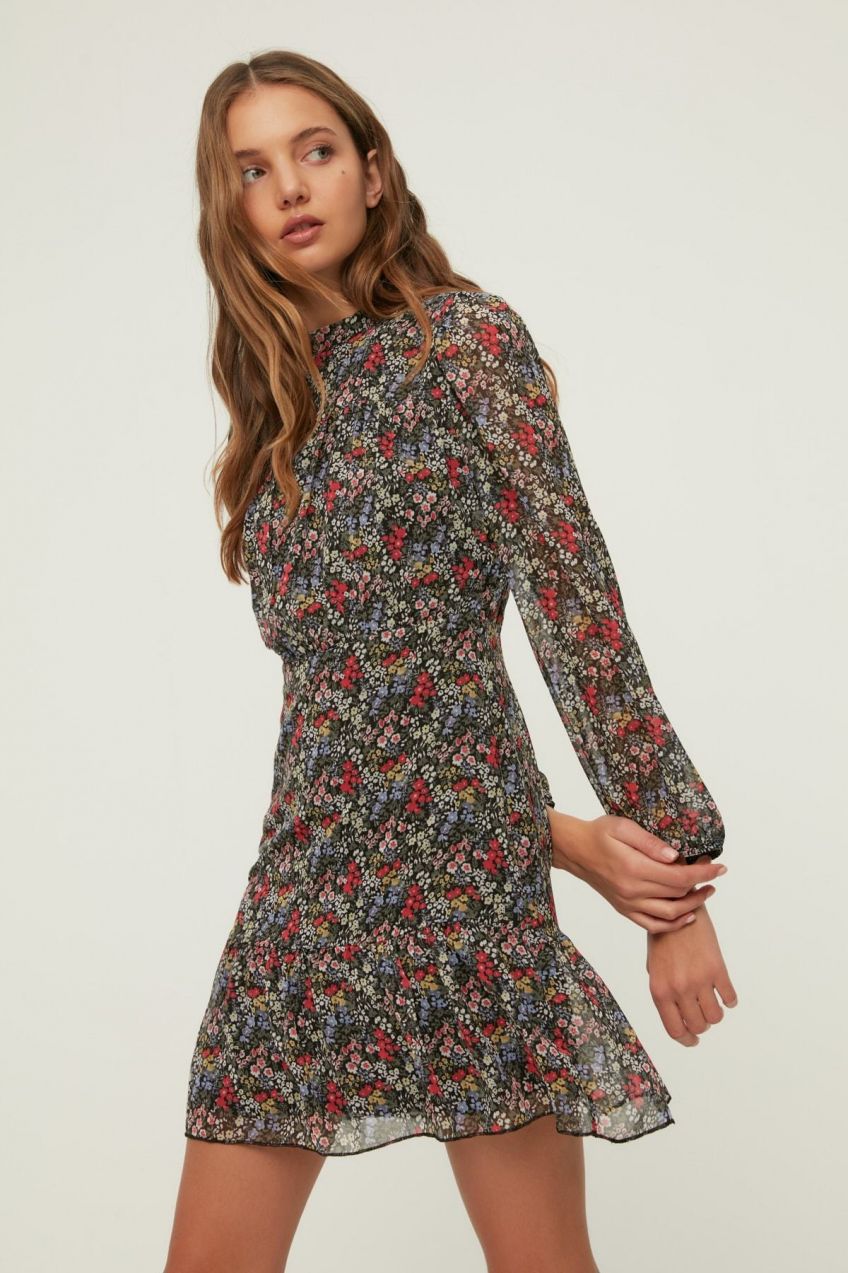 Trendyol Multicolored Patterned Stand Collar Dress