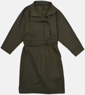 Trendyol Khaki šaty s golierom
