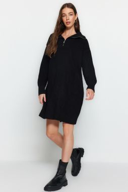 Trendyol čierny minisveter so šatami na zips