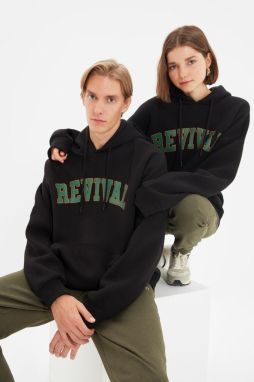 Trendyol Black Unisex Plus Size Oversize/Wide Cut Fleece Inside/Warm Sweatshirt