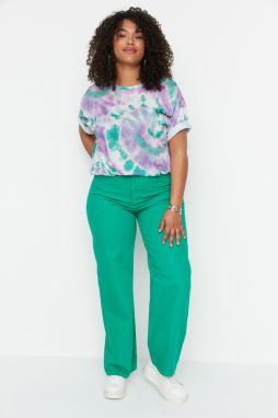 Trendyol Curve zelené nohavice Wideleg 90's
