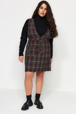 Trendyol Curve čierne šaty Chenille Gilet