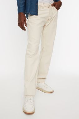 Trendyol Ecru Regular Fit Tobacco Stitched Jeans Denim Trousers