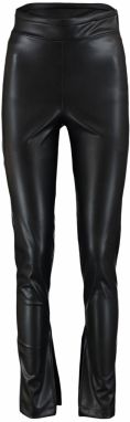 Pletené legíny z umelej kože Trendyol Black Slit