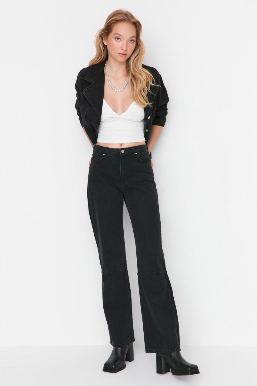 Trendyol Jeans - Schwarz - Široké nohy