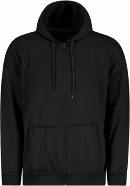 Trendyol čierna oversize/široká mikina s kapucňou na zips hrubá základná mikina - kardigan