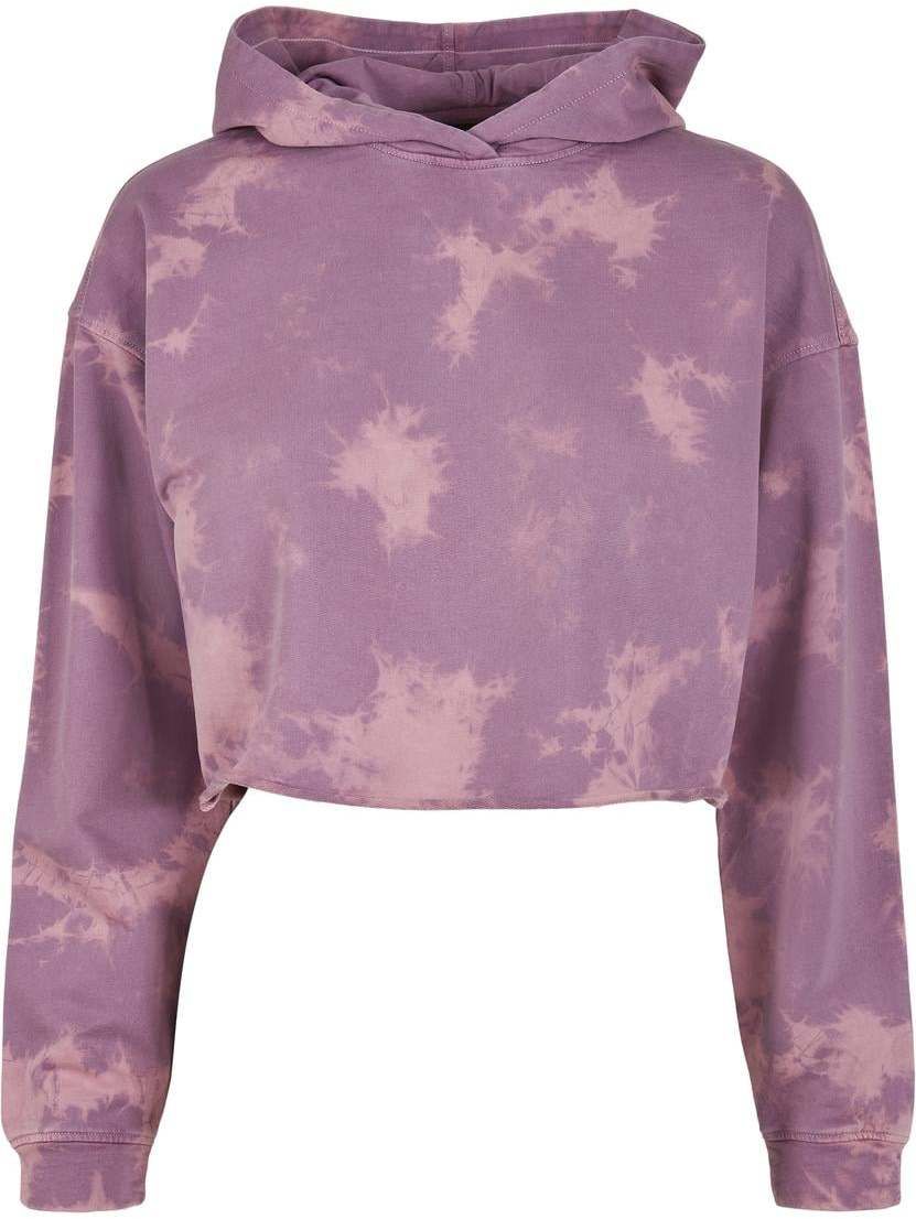 Women's Oversized Short Bleached Sweatshirt Grey-Purple