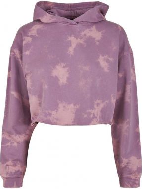 Women's Oversized Short Bleached Sweatshirt Grey-Purple