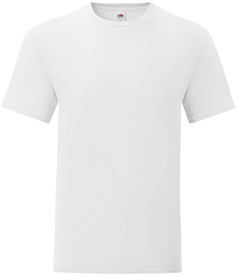 White men's Iconic combed cotton t-shirt with Fruit of the Loom sleeve