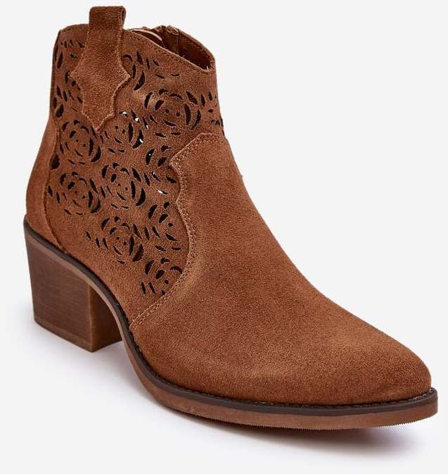 Suede Openwork D&A Camel Cowboy Boots