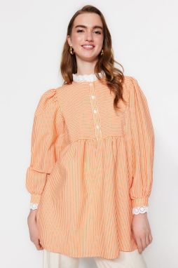 Trendyol Orange Lace Woven Seeerproof Plaid Tunic