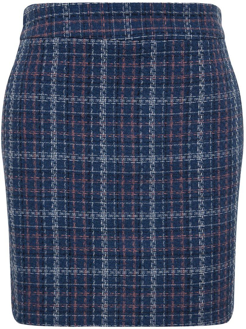 Trendyol Curve Blue Plaid Patterned Skirt