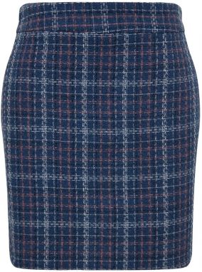 Trendyol Curve Blue Plaid Patterned Skirt