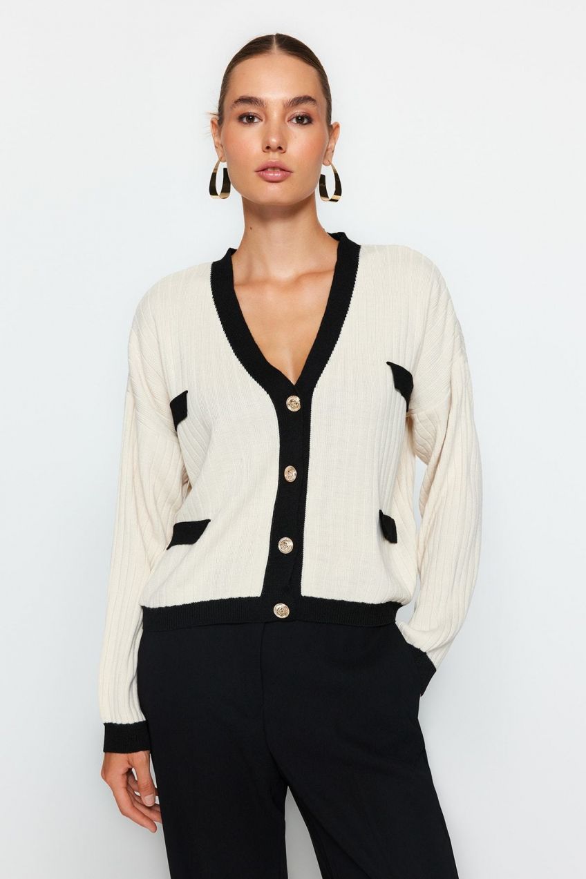 Trendyol Stone Color Block Pletené Sveter