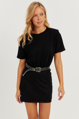 Cool & Sexy Women's Black Waistband Mini Dress GC157