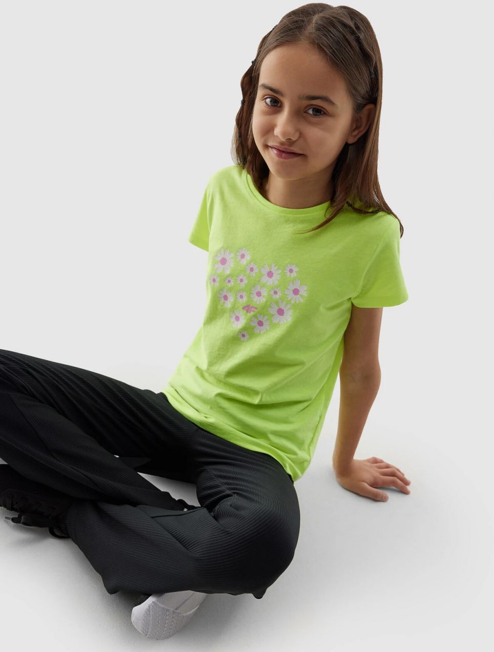 Girls' 4F Organic Cotton T-Shirt - Yellow