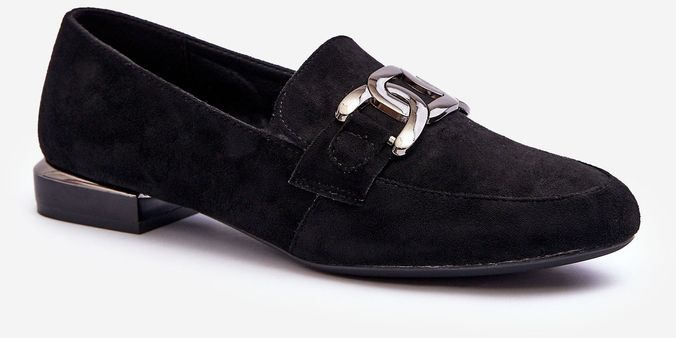 Women's loafers with decoration black Camilena