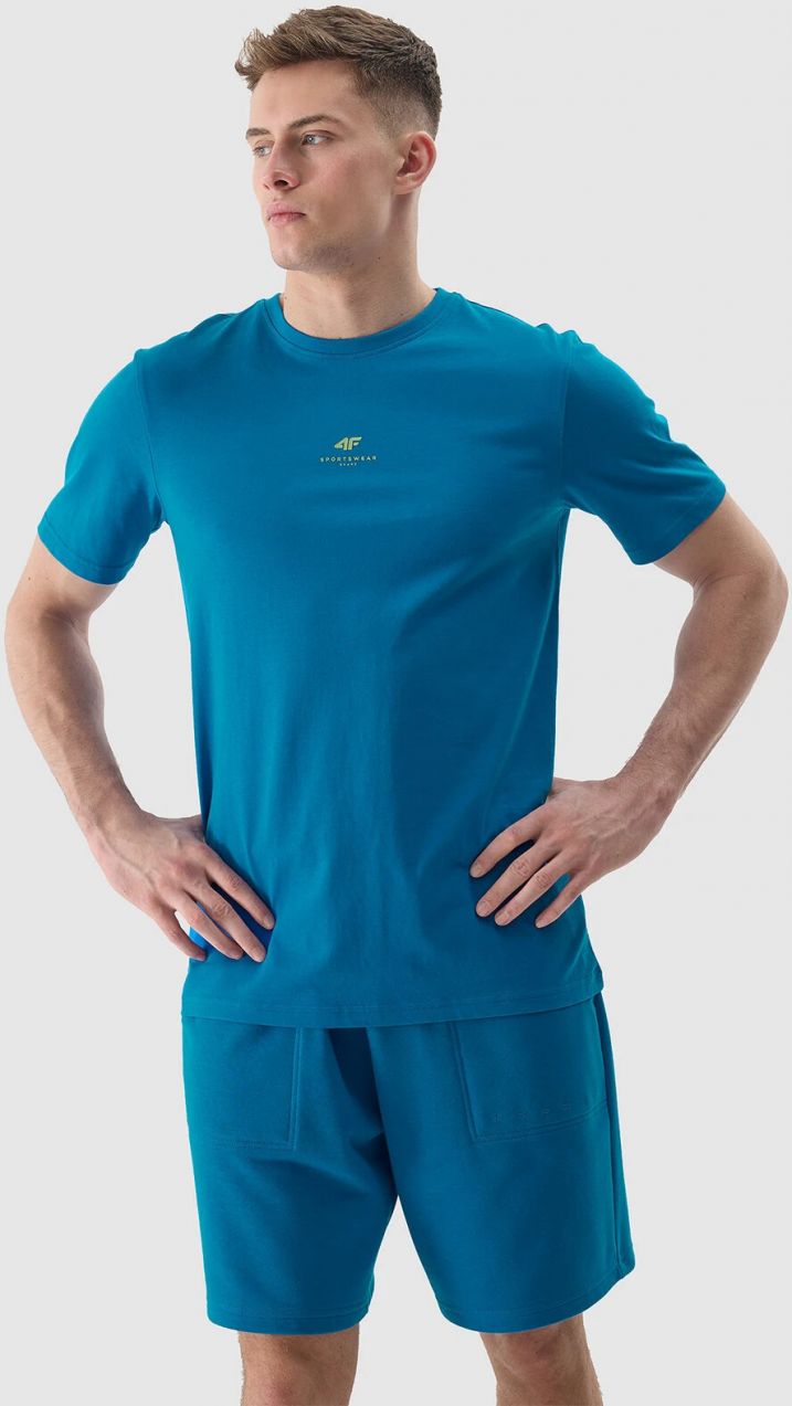 Men's Plain T-Shirt Regular 4F - Cobalt