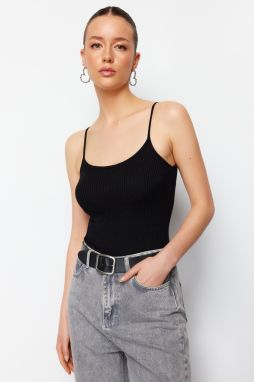 Trendyol Black Roving Knitted Basic Knitted Blouse