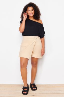 Trendyol Curve Black Boat Neck Woven Blouse