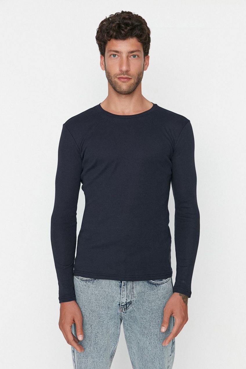 Trendyol tričko - tmavomodrá - Regular fit