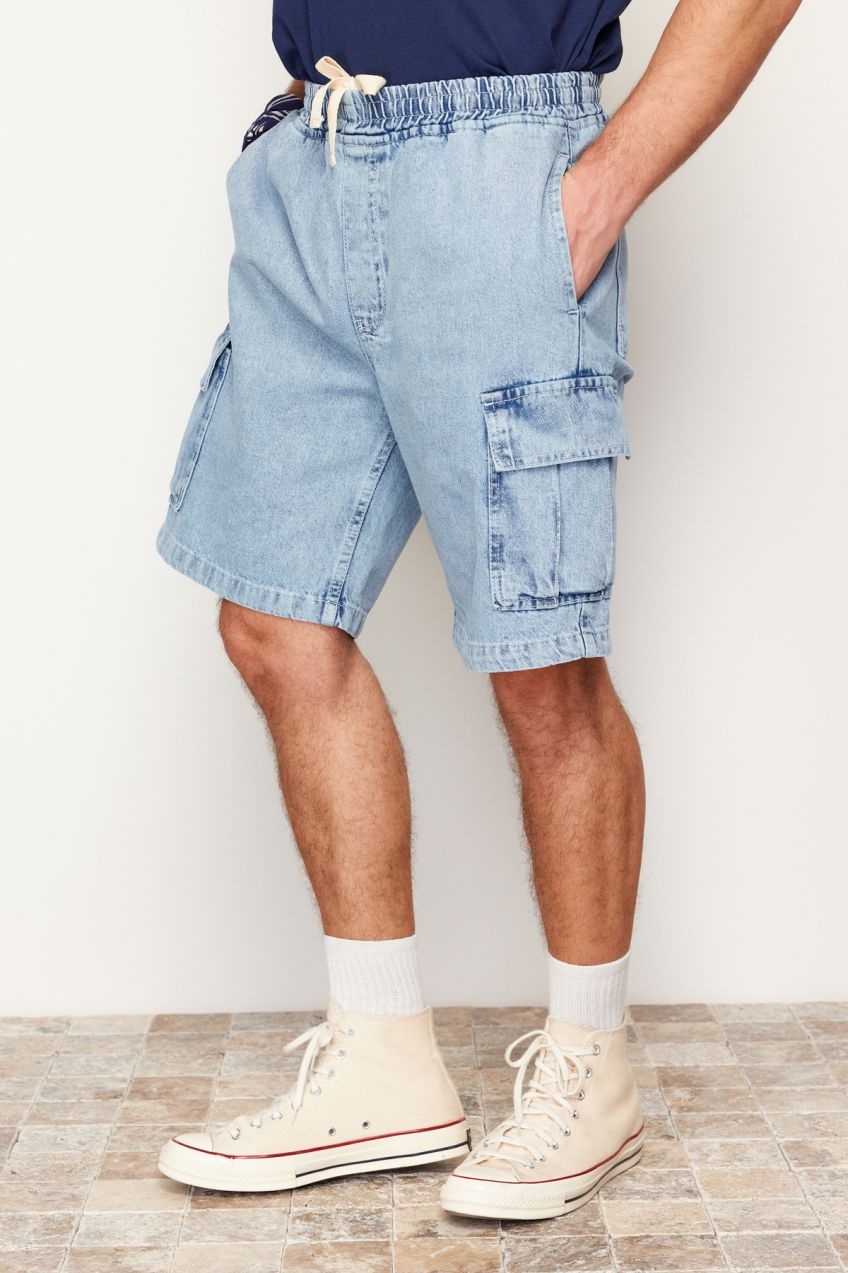Trendyol Blue Regular Fit Cargo Pocket Elastic Waist Jeans