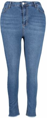 Trendyol Curve Blue Rise vrecko do pása detailné flexibilné úzke džínsy