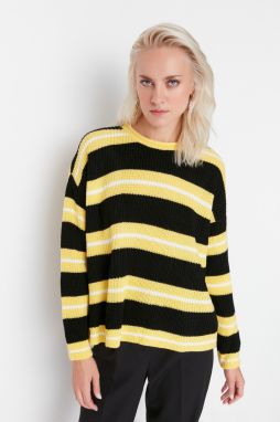 Trendyol Čierny klobásový golier oversized pletený sveter