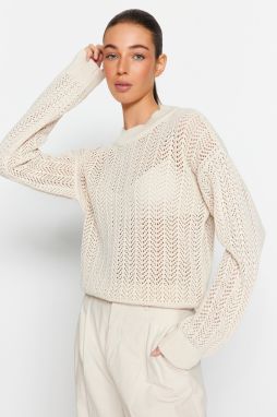 Trendyol Stone Wide fit prelamovaný/perforovaný pletený sveter