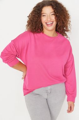 Trendyol Curve Fuchsia Crew Neck Tenký Pletený Sveter