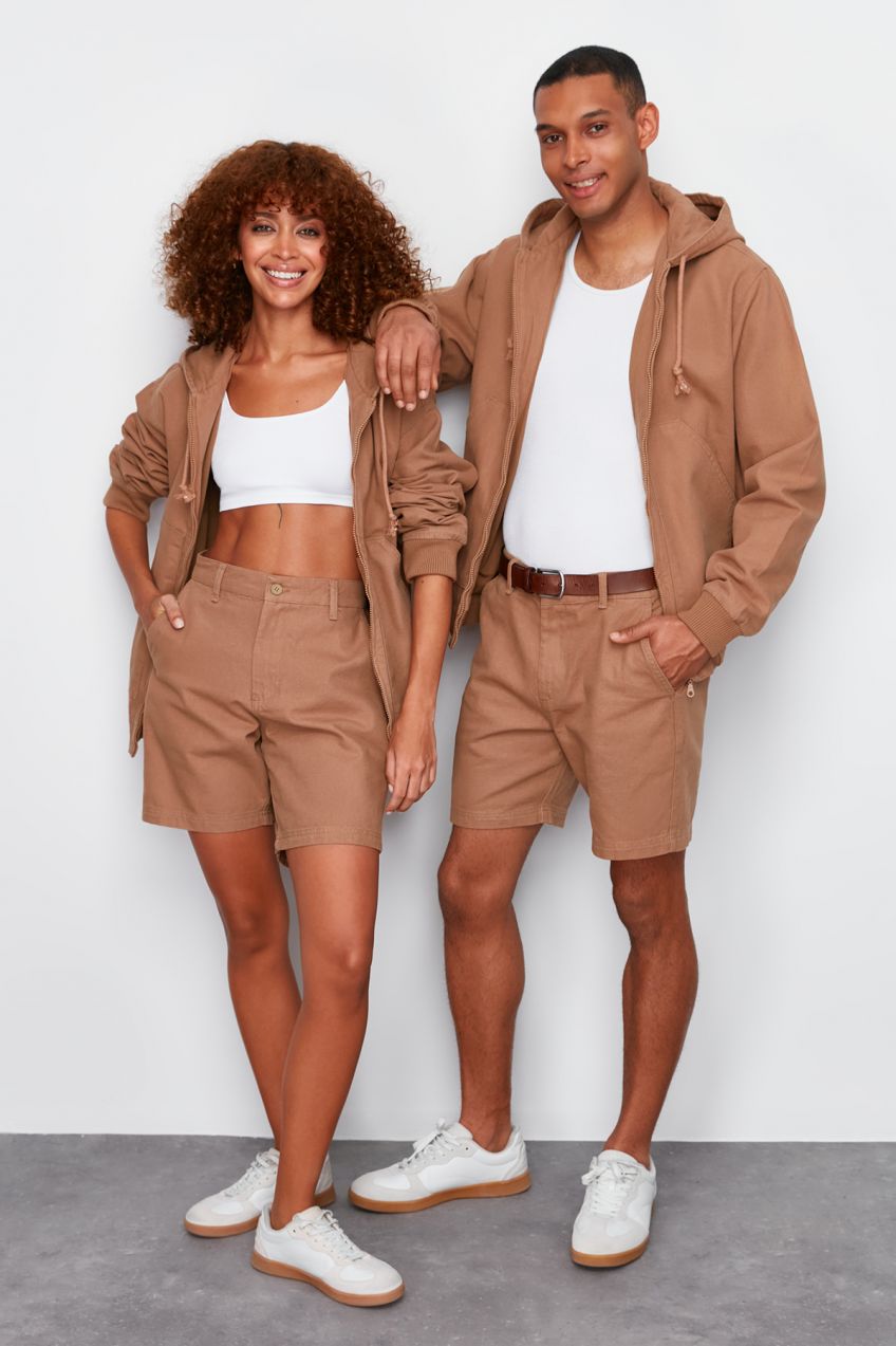 Trendyol Mink Regular Fit Chino Canvas Shorts Bermuda