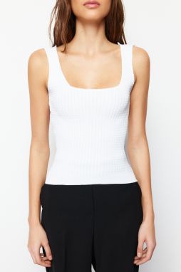 Trendyol Ecru Basic Square Neck Knitwear Blouse