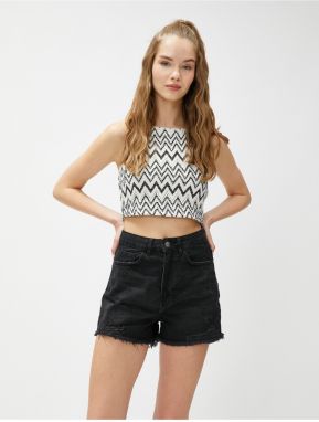 Koton Crop Athlete Halterneck Pletený Vzor