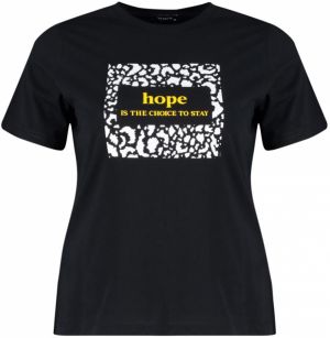Trendyol Curve Black Crew Neck Printed 100% Cotton Knitted T-Shirt