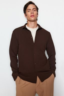 Trendyol Brown Slim Fit Knitted Shirt