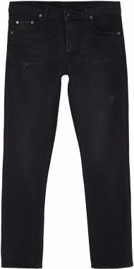 Trendyol antracitové slim fit rifle s roztrhaným efektom