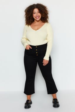 Trendyol Curve Black Fit džínsy Nohavičky