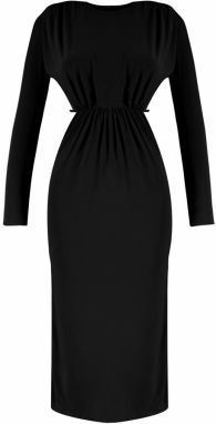 Trendyol Čierne pletené podšité okno/vystrihnutý detail Elegantné večerné šaty
