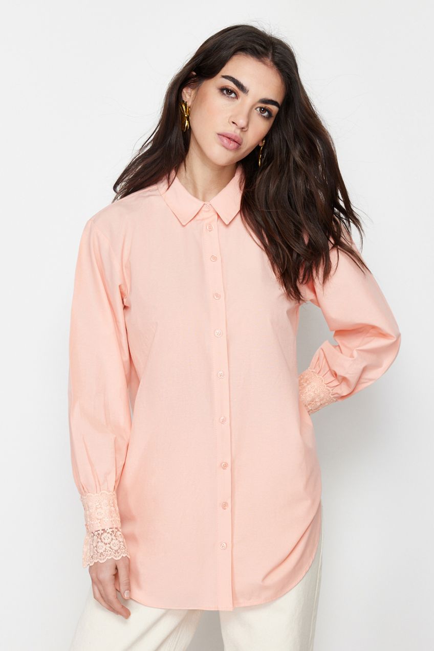 Trendyol Powder Lace Embroidery Detailed Woven Shirt